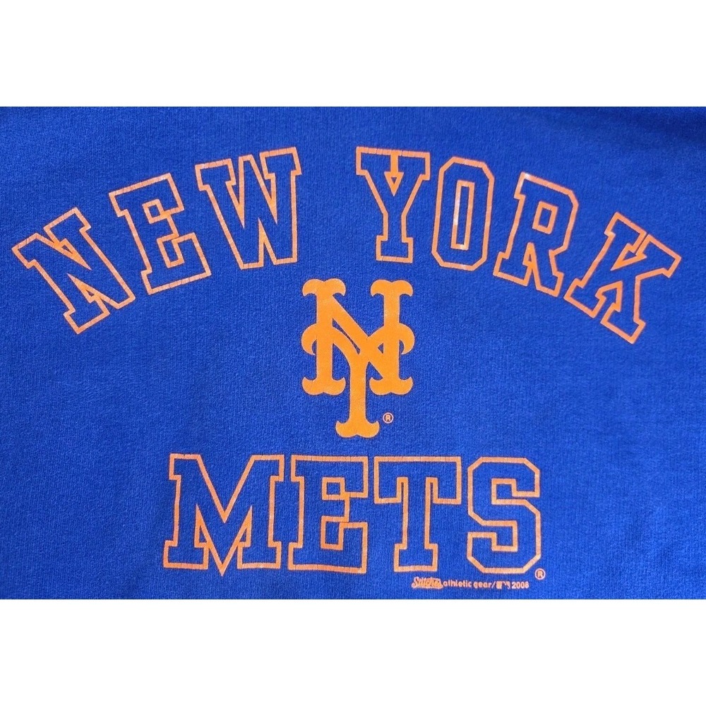New York Mets Sweatshirt Hoodie Men Large Blue Baseball‎ MLB Stitches 2008